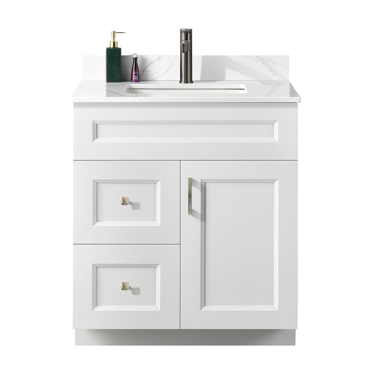 30″ Bathroom Vanity (Pinewood) Free Standing Bathroom Cabinet Left/Right