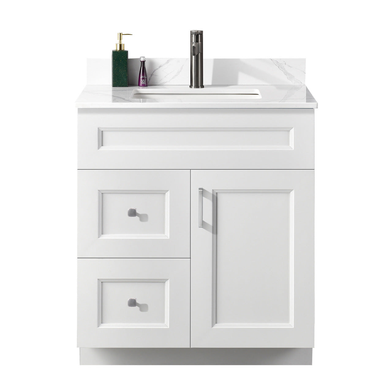 30″ Bathroom Vanity (Pinewood) Free Standing Bathroom Cabinet Left/Right