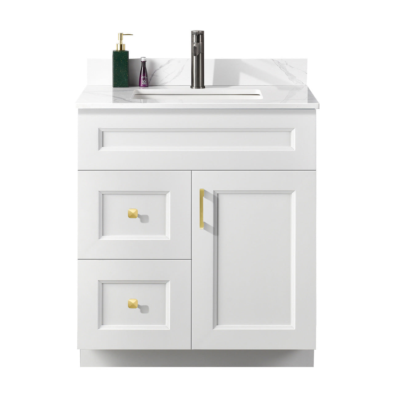 30″ Bathroom Vanity (Pinewood) Free Standing Bathroom Cabinet Left/Right