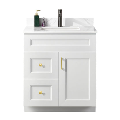 30″ Bathroom Vanity (Pinewood) Free Standing Bathroom Cabinet Left/Right