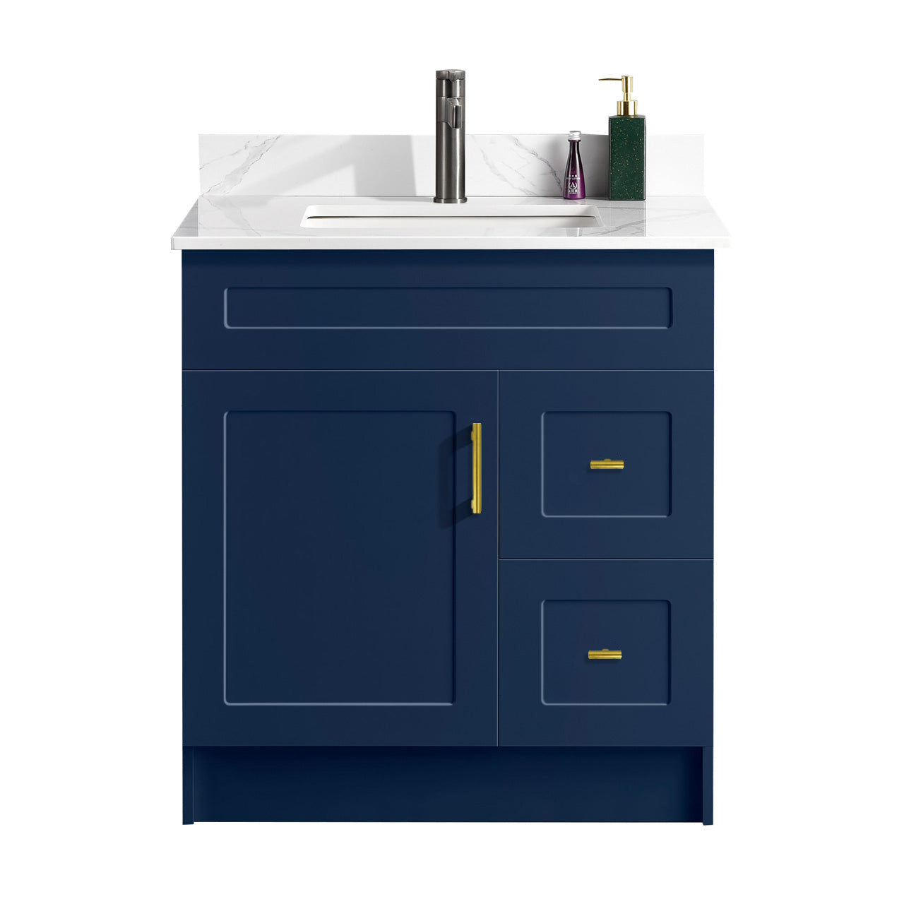 30″ Bathroom Vanity (HDF) with Two Drawers / Free Standing Bathroom Cabinet Left/Right