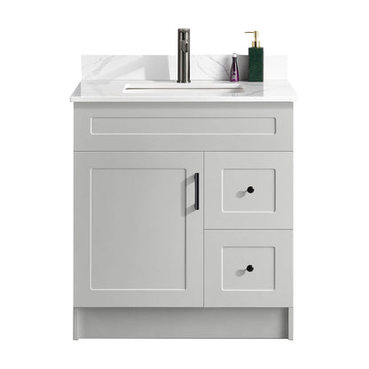 30″ Bathroom Vanity (HDF) with Two Drawers / Free Standing Bathroom Cabinet Left/Right