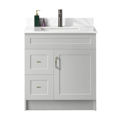 30″ Bathroom Vanity (HDF) with Two Drawers / Free Standing Bathroom Cabinet Left/Right