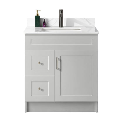 30″ Bathroom Vanity (HDF) with Two Drawers / Free Standing Bathroom Cabinet Left/Right