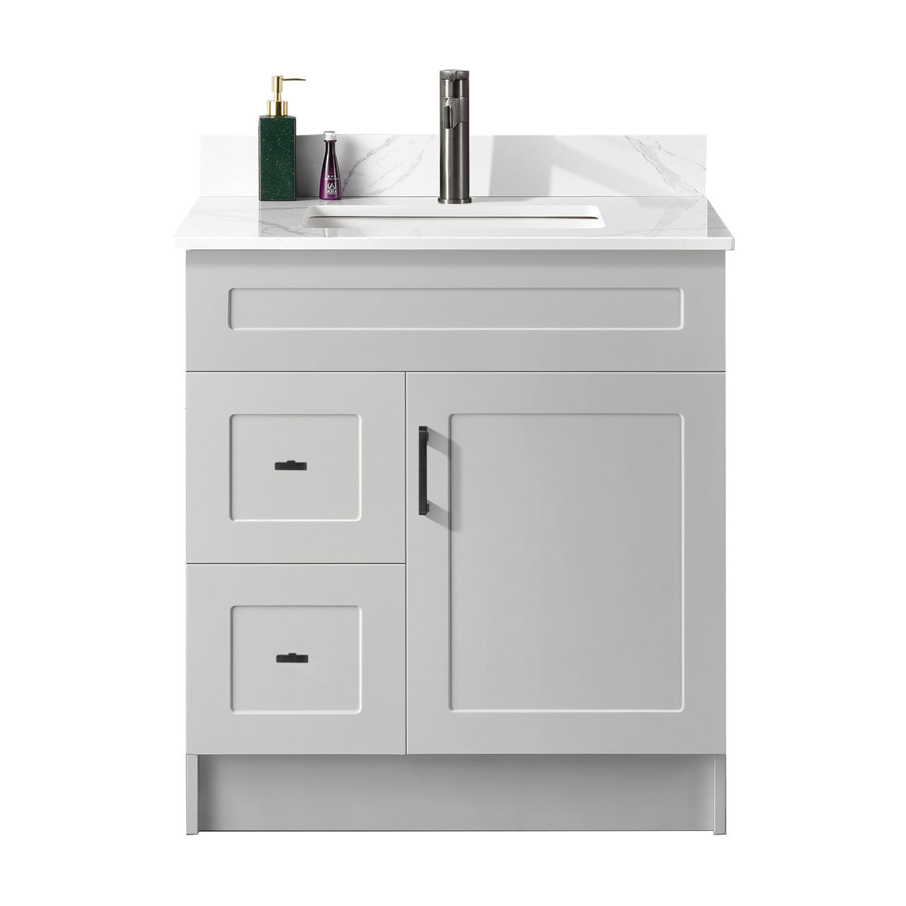 30″ Bathroom Vanity (HDF) with Two Drawers / Free Standing Bathroom Cabinet Left/Right