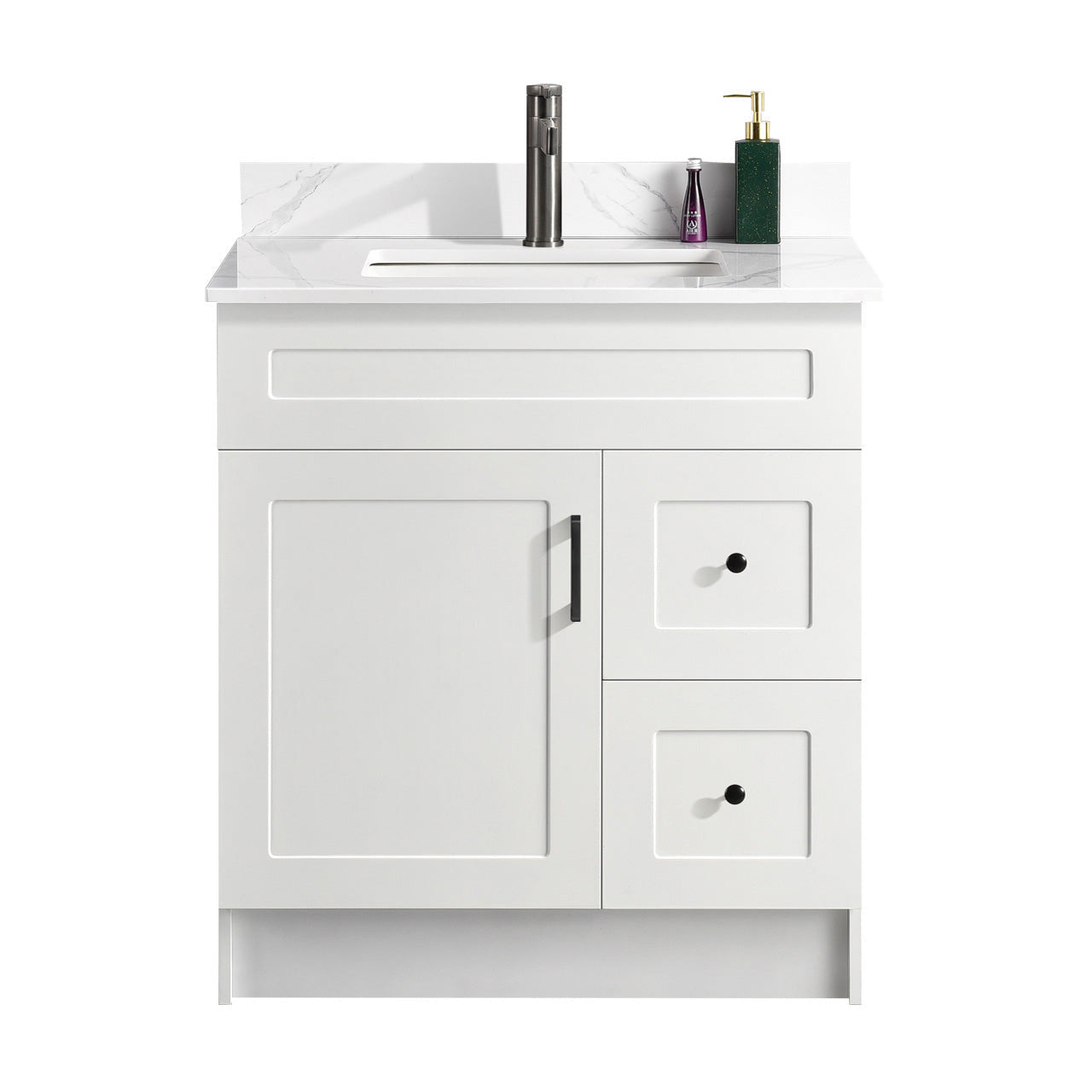 30″ Bathroom Vanity (HDF) with Two Drawers / Free Standing Bathroom Cabinet Left/Right