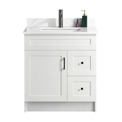 30″ Bathroom Vanity (HDF) with Two Drawers / Free Standing Bathroom Cabinet Left/Right