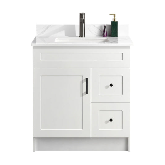 30″ Bathroom Vanity (HDF) with Two Drawers / Free Standing Bathroom Cabinet Left/Right