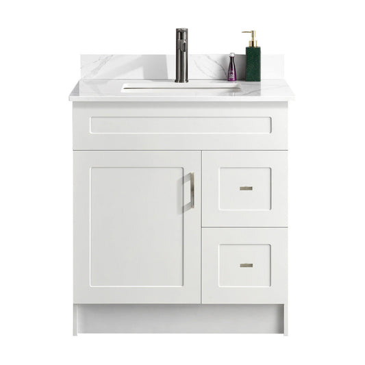 30″ Bathroom Vanity (HDF) with Two Drawers / Free Standing Bathroom Cabinet Left/Right