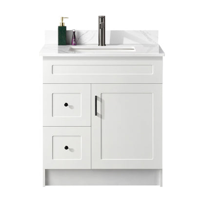 30″ Bathroom Vanity (HDF) with Two Drawers / Free Standing Bathroom Cabinet Left/Right