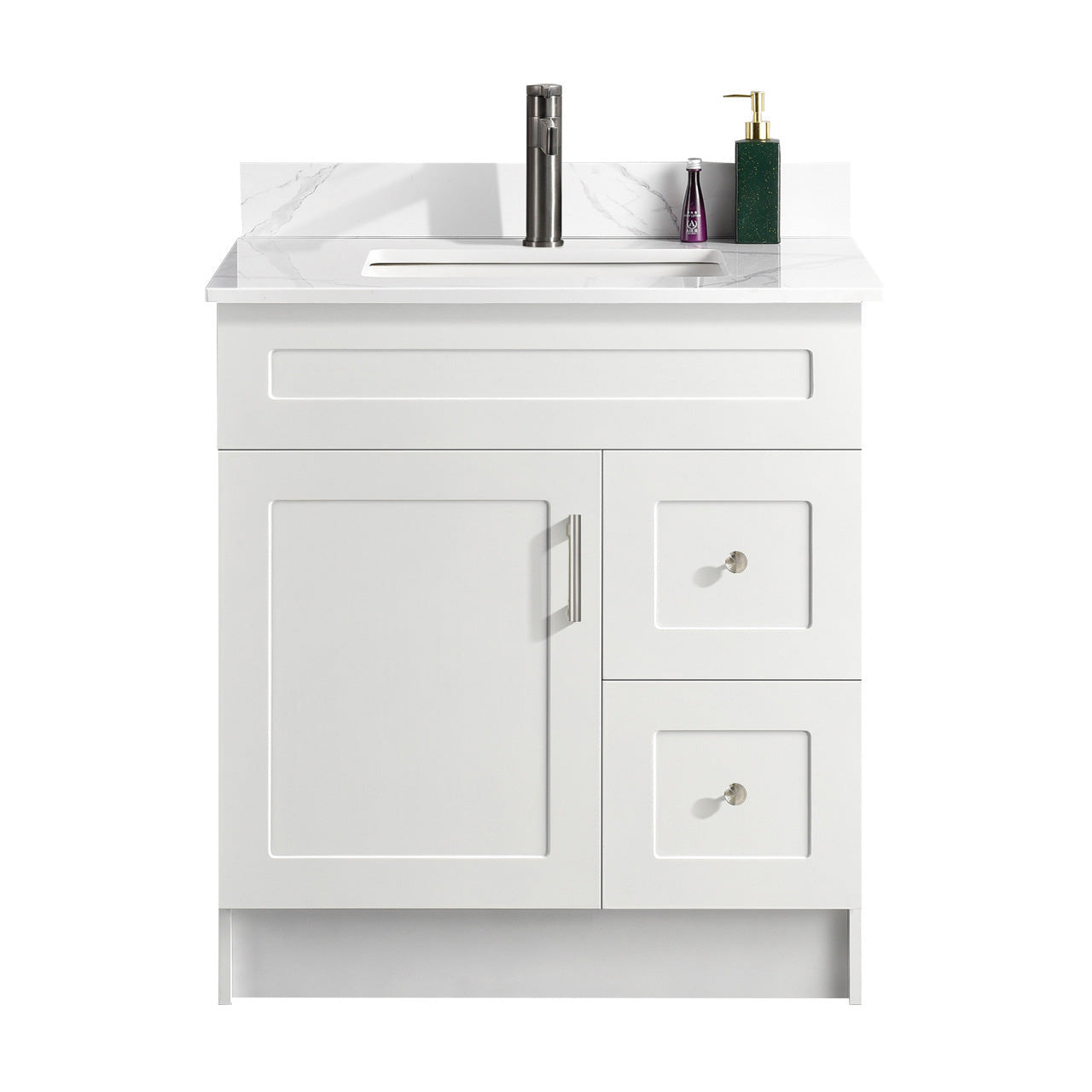 30″ Bathroom Vanity (HDF) with Two Drawers / Free Standing Bathroom Cabinet Left/Right