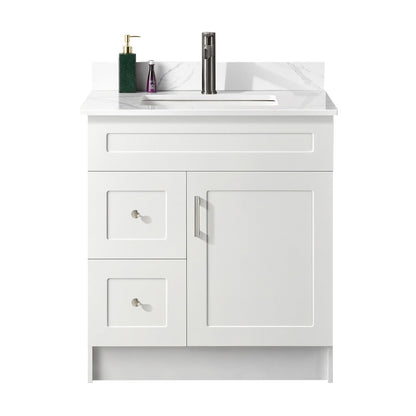 30″ Bathroom Vanity (HDF) with Two Drawers / Free Standing Bathroom Cabinet Left/Right
