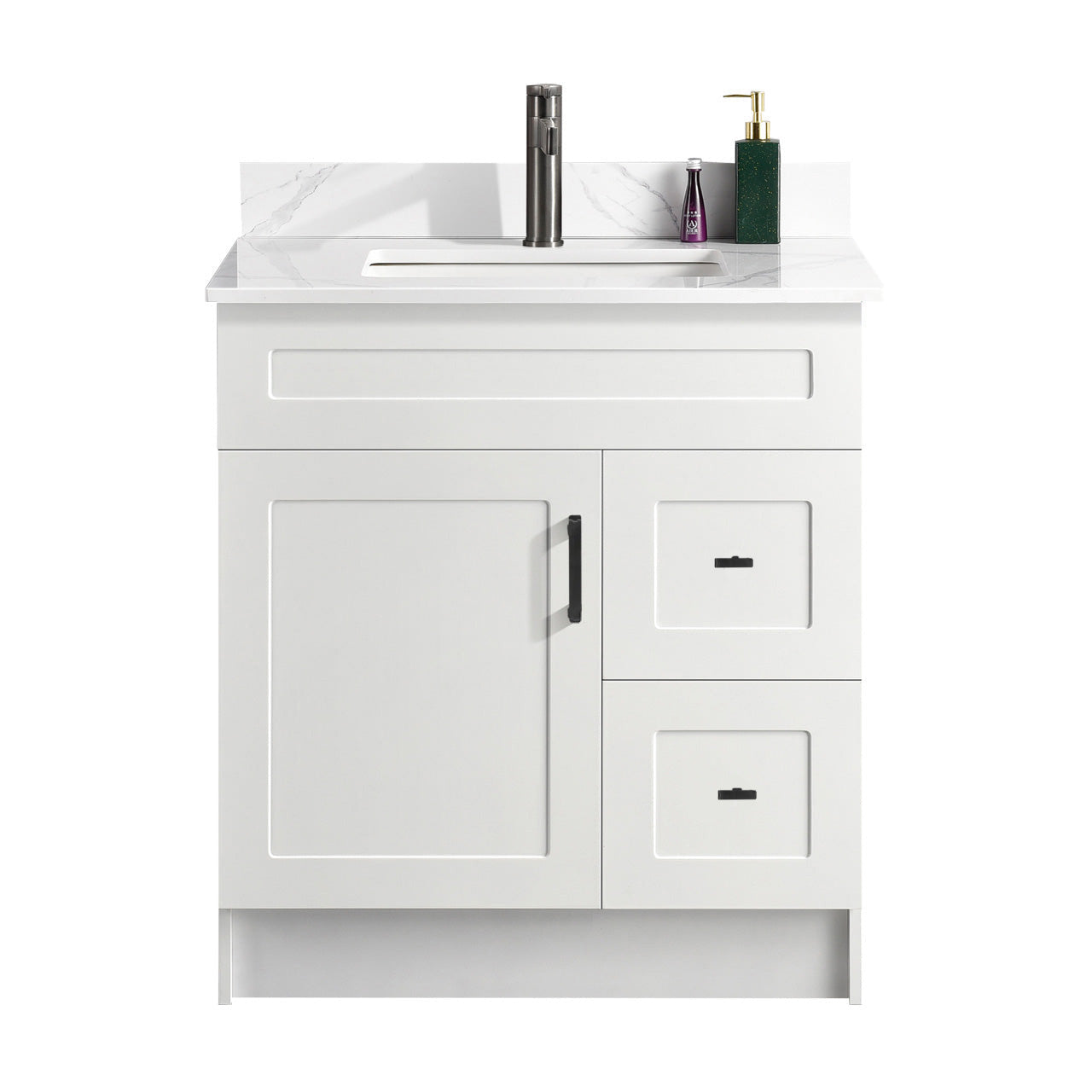 30″ Bathroom Vanity (HDF) with Two Drawers / Free Standing Bathroom Cabinet Left/Right