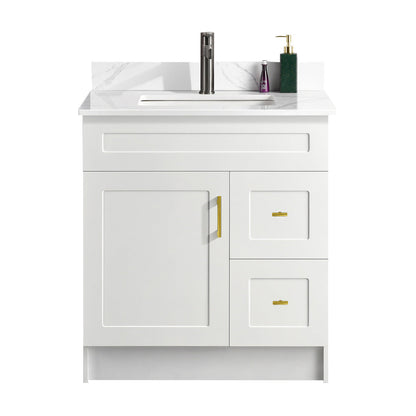 30″ Bathroom Vanity (HDF) with Two Drawers / Free Standing Bathroom Cabinet Left/Right