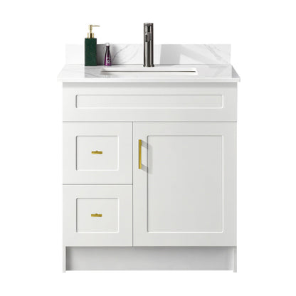 30″ Bathroom Vanity (HDF) with Two Drawers / Free Standing Bathroom Cabinet Left/Right