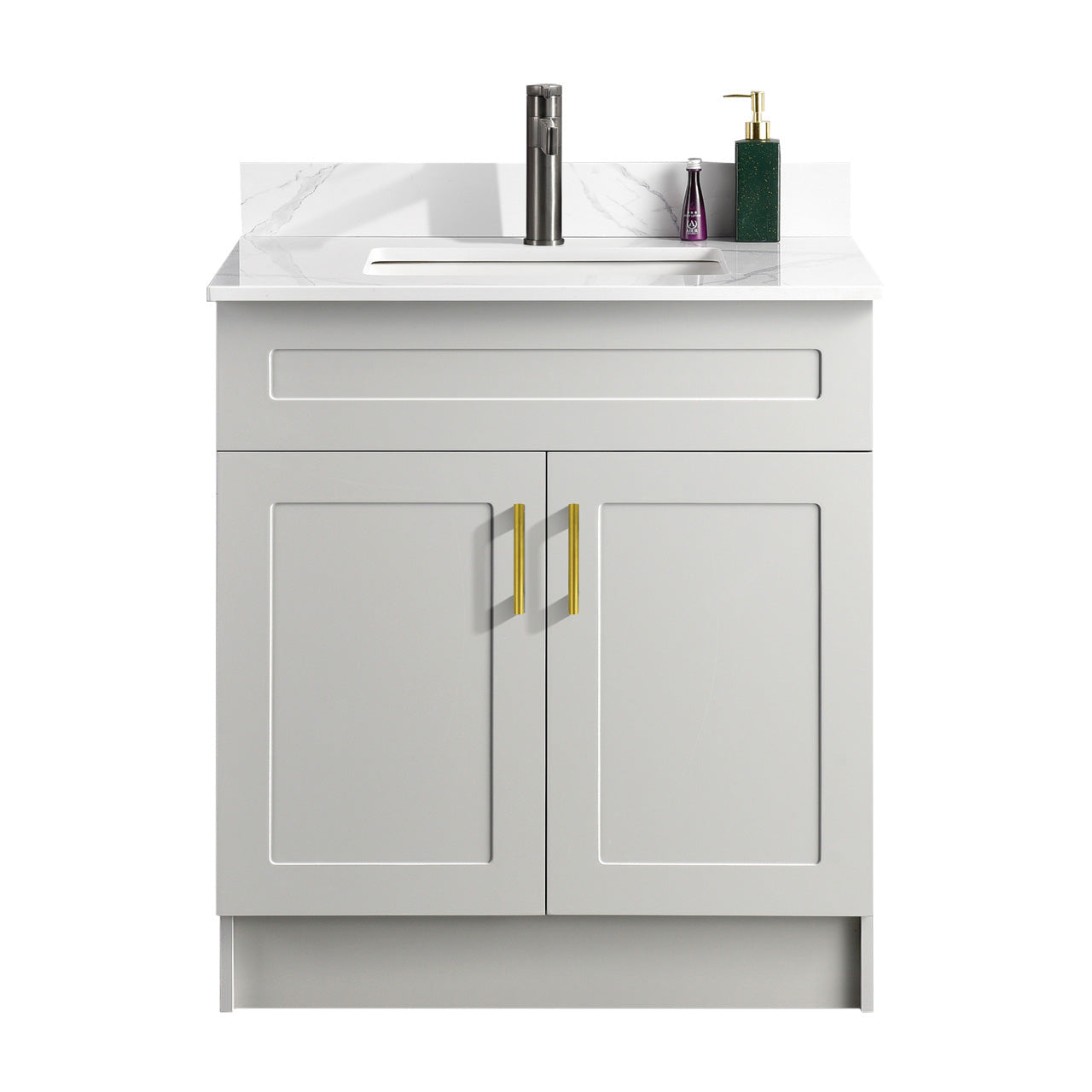 30″ Bathroom Vanity (HDF). Double Doors. Free Standing Bathroom Cabinet
