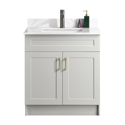 30″ Bathroom Vanity (HDF). Double Doors. Free Standing Bathroom Cabinet
