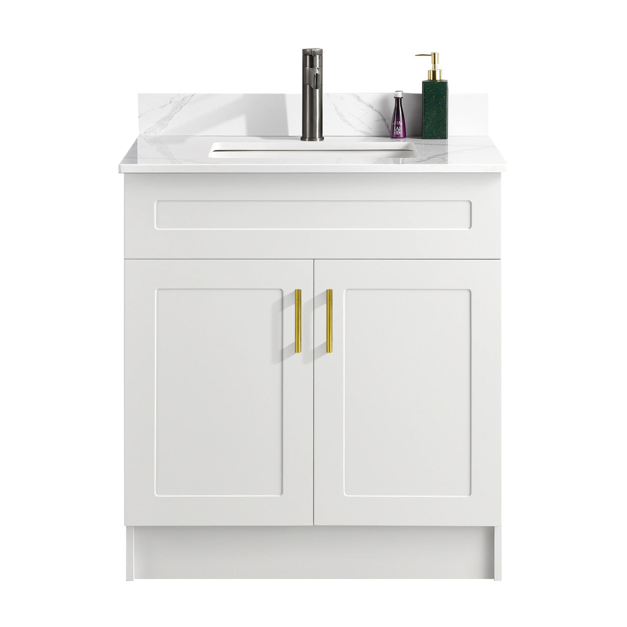 30″ Bathroom Vanity (HDF). Double Doors. Free Standing Bathroom Cabinet