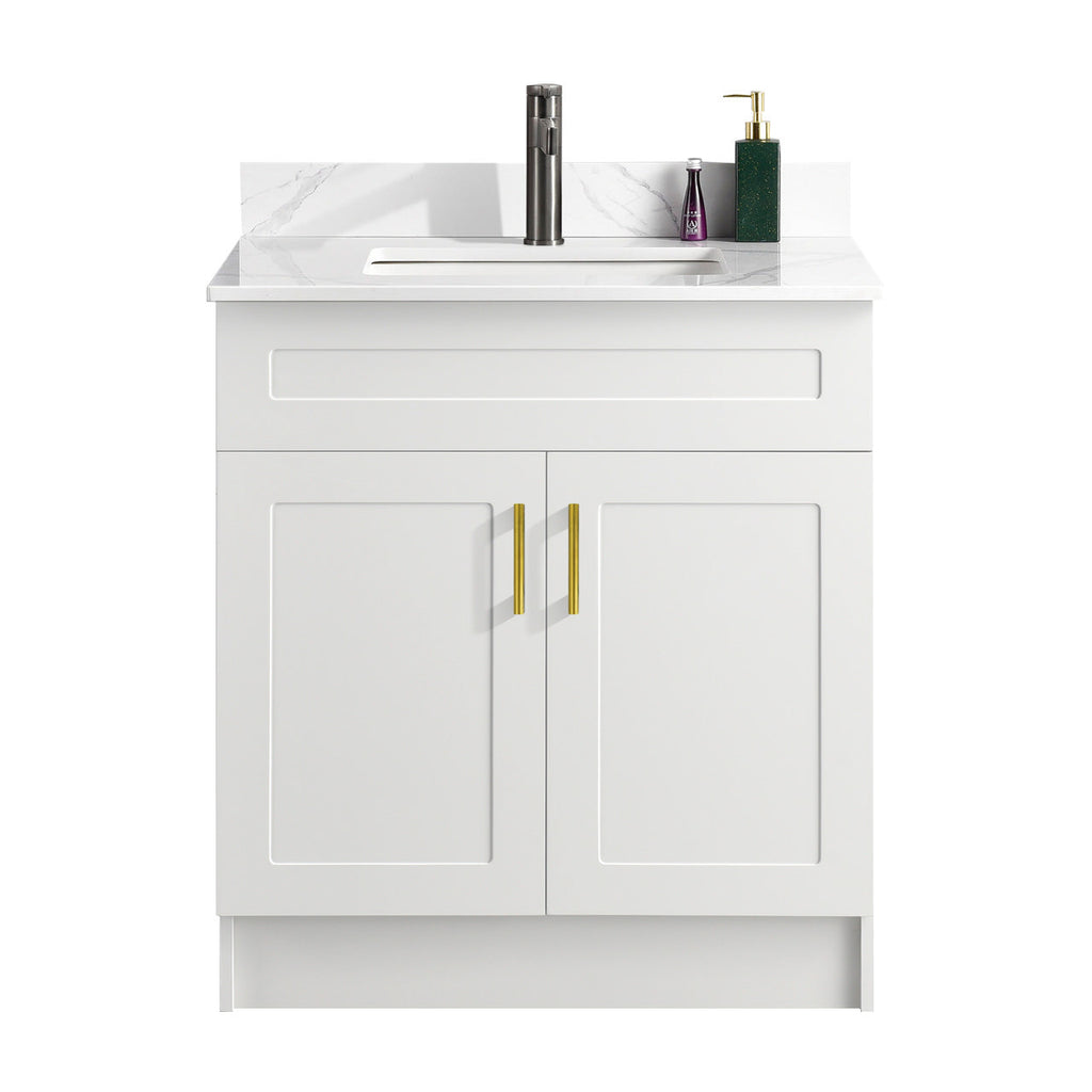 30″ Bathroom Vanity (HDF). Double Doors. Free Standing Bathroom Cabinet