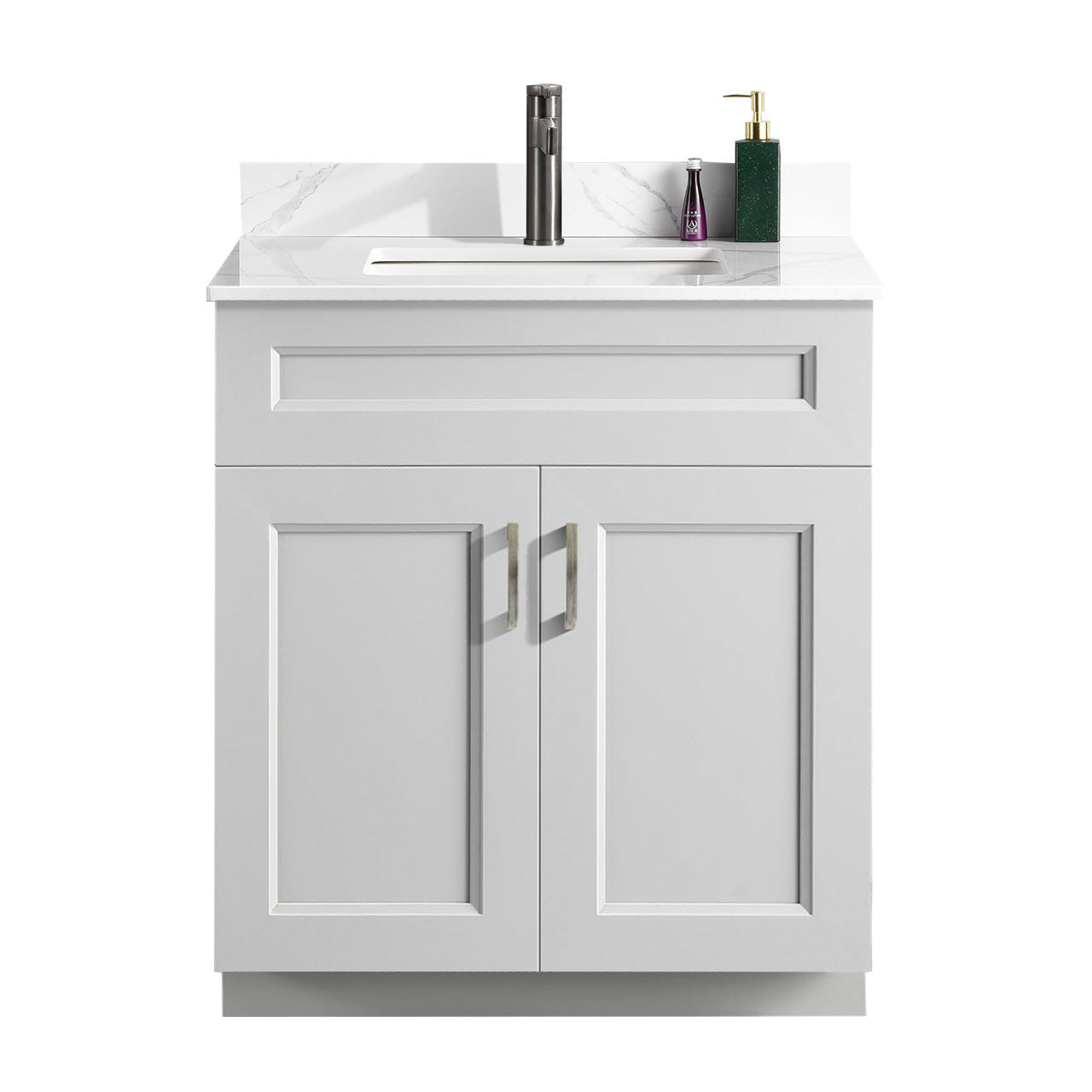 30″ Bathroom Vanity (Pinewood) Double Doors Free Standing Bathroom Cabinet