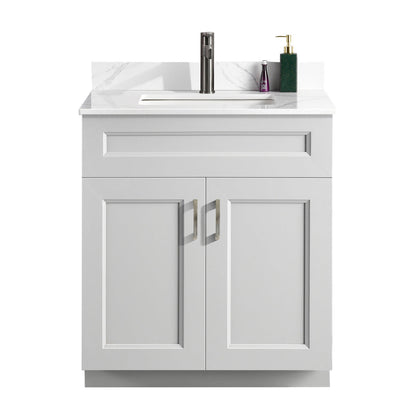 30″ Bathroom Vanity (Pinewood) Double Doors Free Standing Bathroom Cabinet