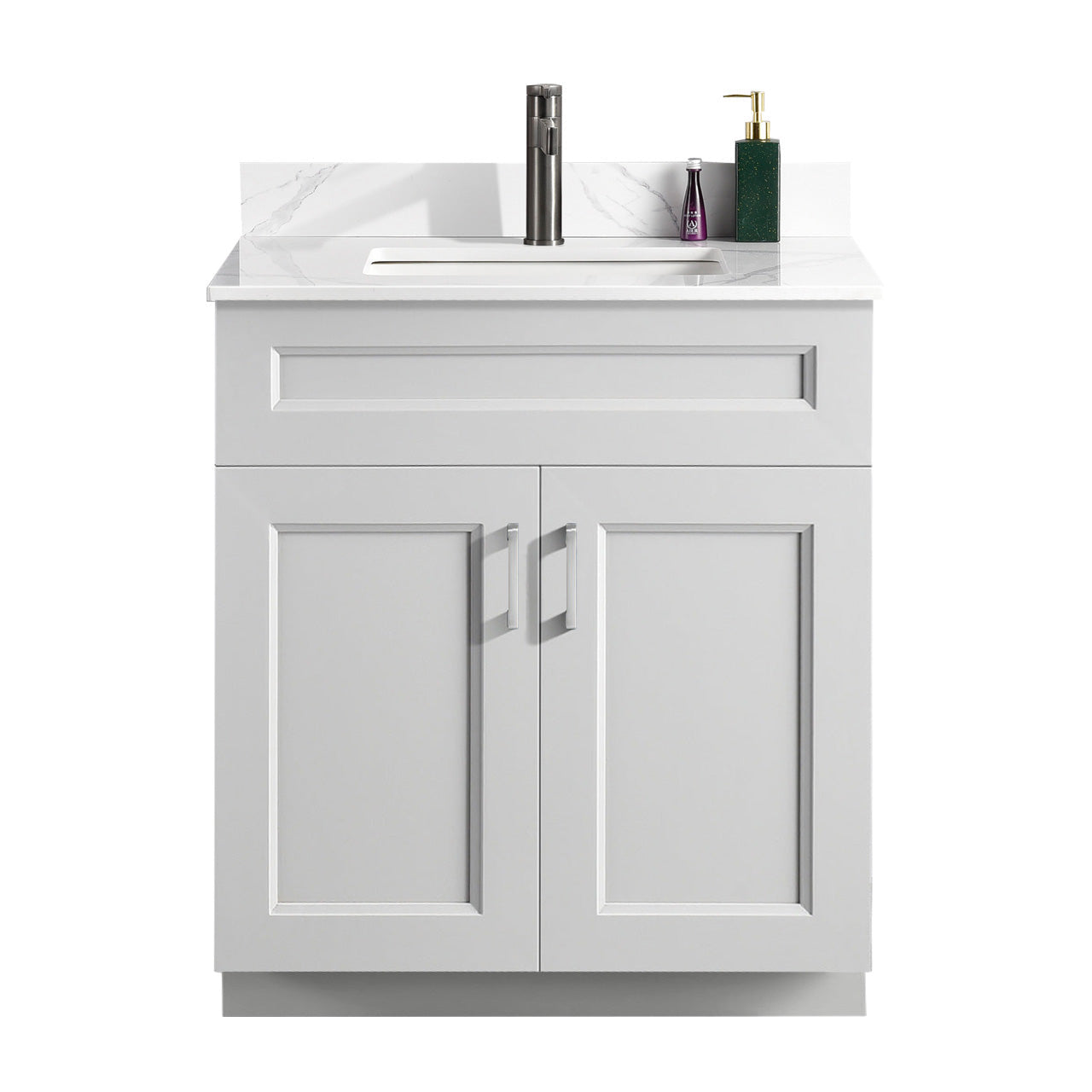 30″ Bathroom Vanity (Pinewood) Double Doors Free Standing Bathroom Cabinet