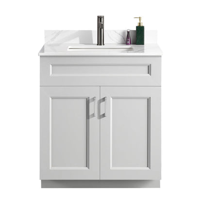 30″ Bathroom Vanity (Pinewood) Double Doors Free Standing Bathroom Cabinet