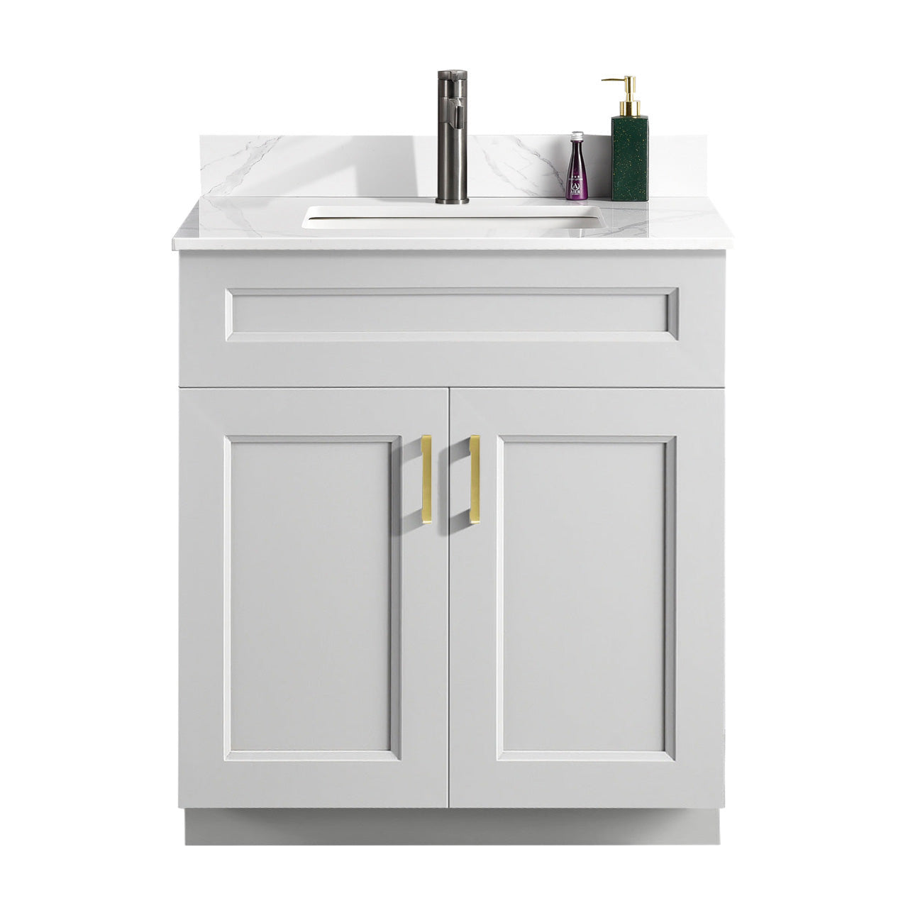 30″ Bathroom Vanity (Pinewood) Double Doors Free Standing Bathroom Cabinet