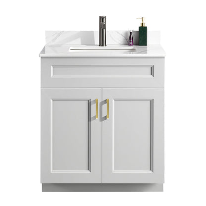 30″ Bathroom Vanity (Pinewood) Double Doors Free Standing Bathroom Cabinet