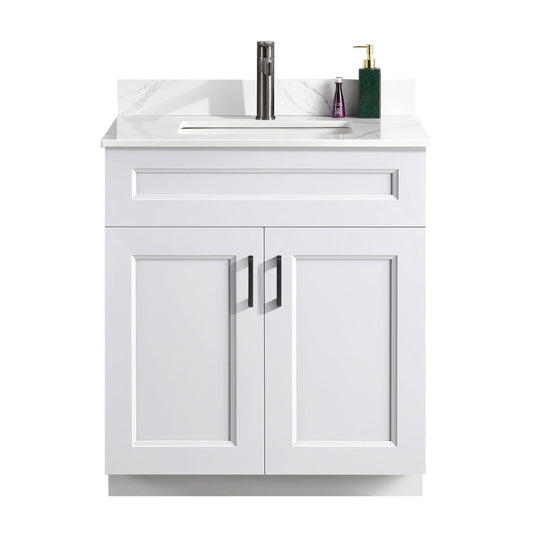 30″ Bathroom Vanity (Pinewood) Double Doors Free Standing Bathroom Cabinet