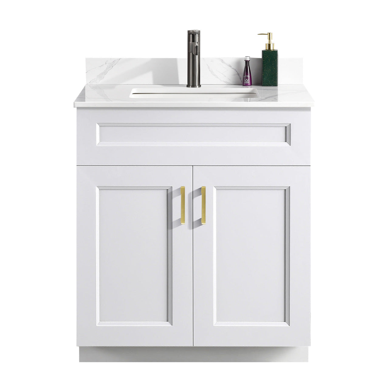 30″ Bathroom Vanity (Pinewood) Double Doors Free Standing Bathroom Cabinet