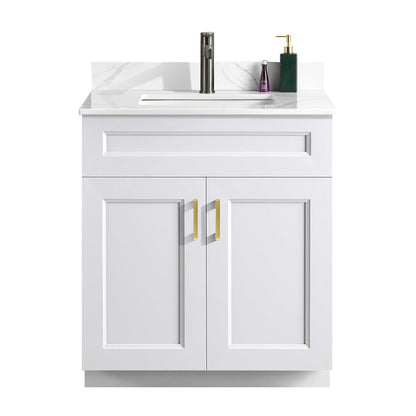 30″ Bathroom Vanity (Pinewood) Double Doors Free Standing Bathroom Cabinet