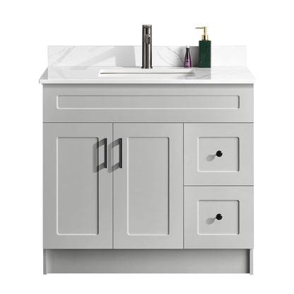 36″ Bathroom Vanity (HDF) Free Standing Bathroom Cabinet Left/Right