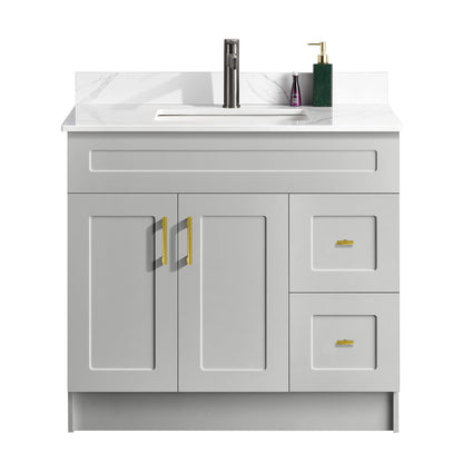 36″ Bathroom Vanity (HDF) Free Standing Bathroom Cabinet Left/Right
