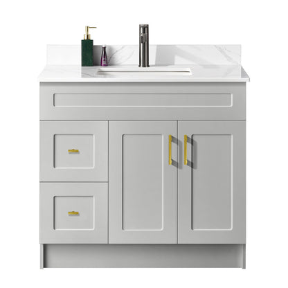 36″ Bathroom Vanity (HDF) Free Standing Bathroom Cabinet Left/Right