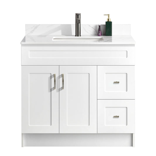 36″ Bathroom Vanity (HDF) Free Standing Bathroom Cabinet Left/Right