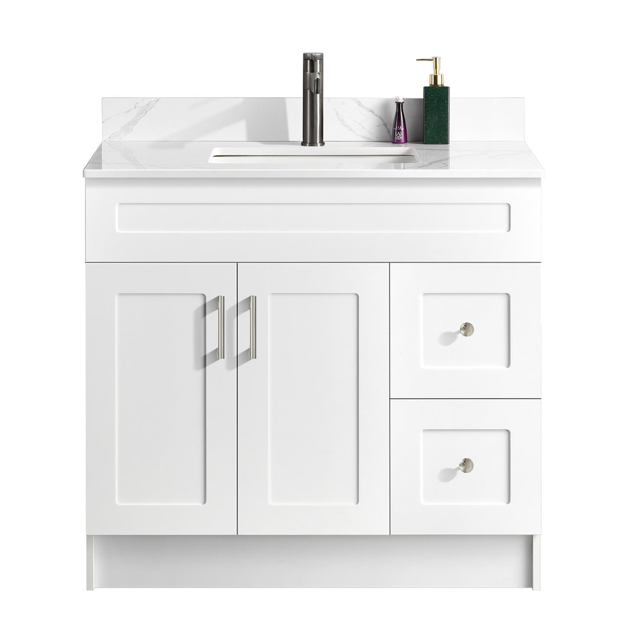 36″ Bathroom Vanity (HDF) Free Standing Bathroom Cabinet Left/Right