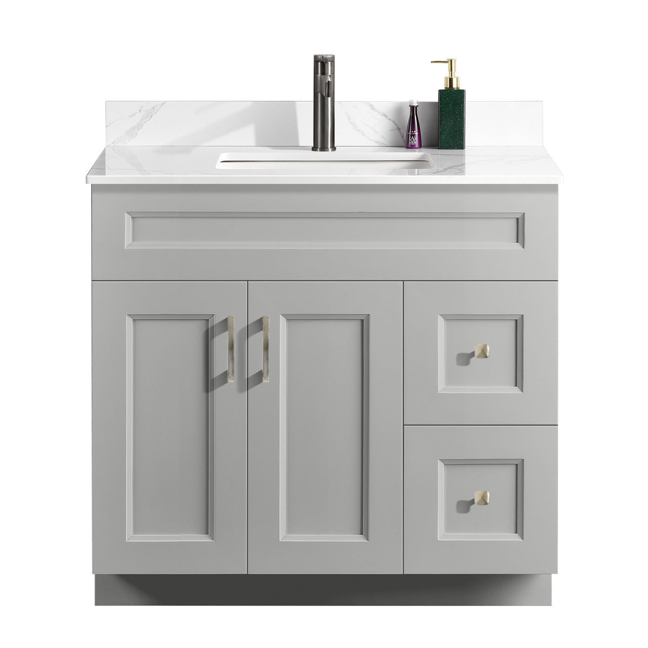 36″ Bathroom Vanity (Pinewood) Free Standing Bathroom Cabinet Left/Right