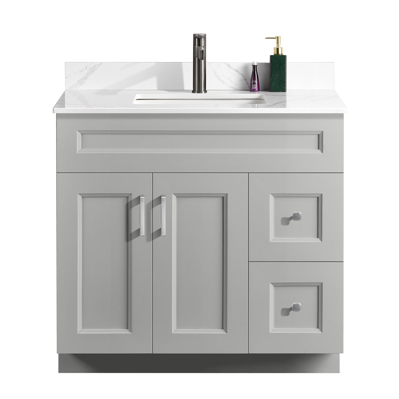 36″ Bathroom Vanity (Pinewood) Free Standing Bathroom Cabinet Left/Right