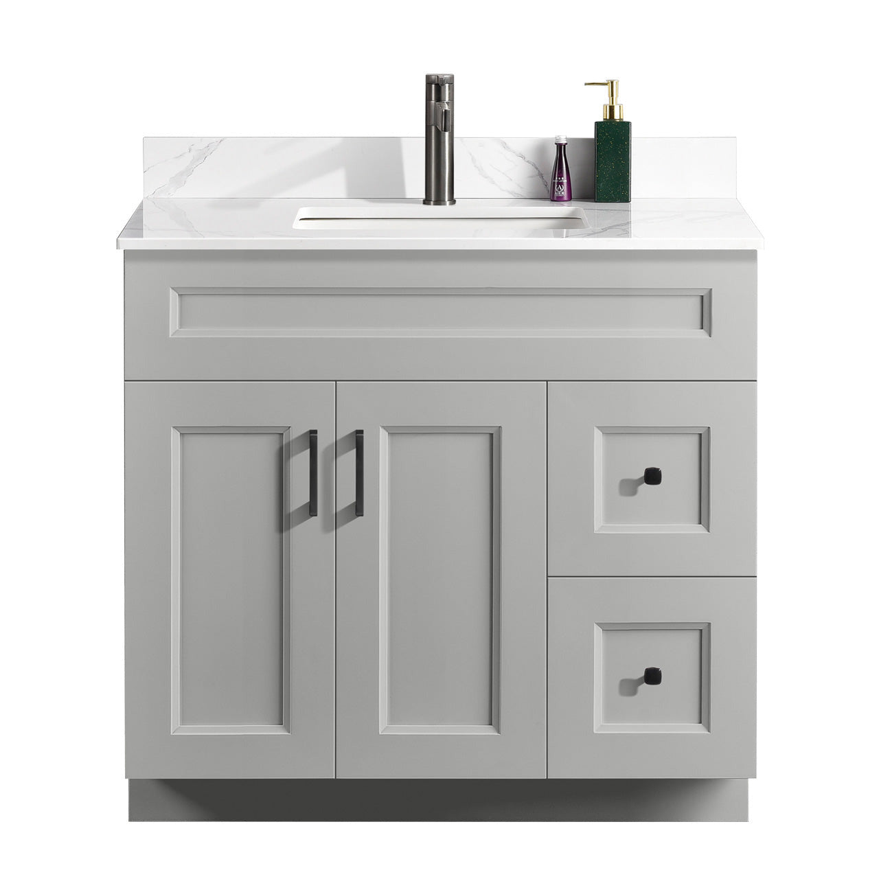 36″ Bathroom Vanity (Pinewood) Free Standing Bathroom Cabinet Left/Right