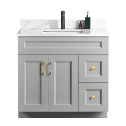 36″ Bathroom Vanity (Pinewood) Free Standing Bathroom Cabinet Left/Right