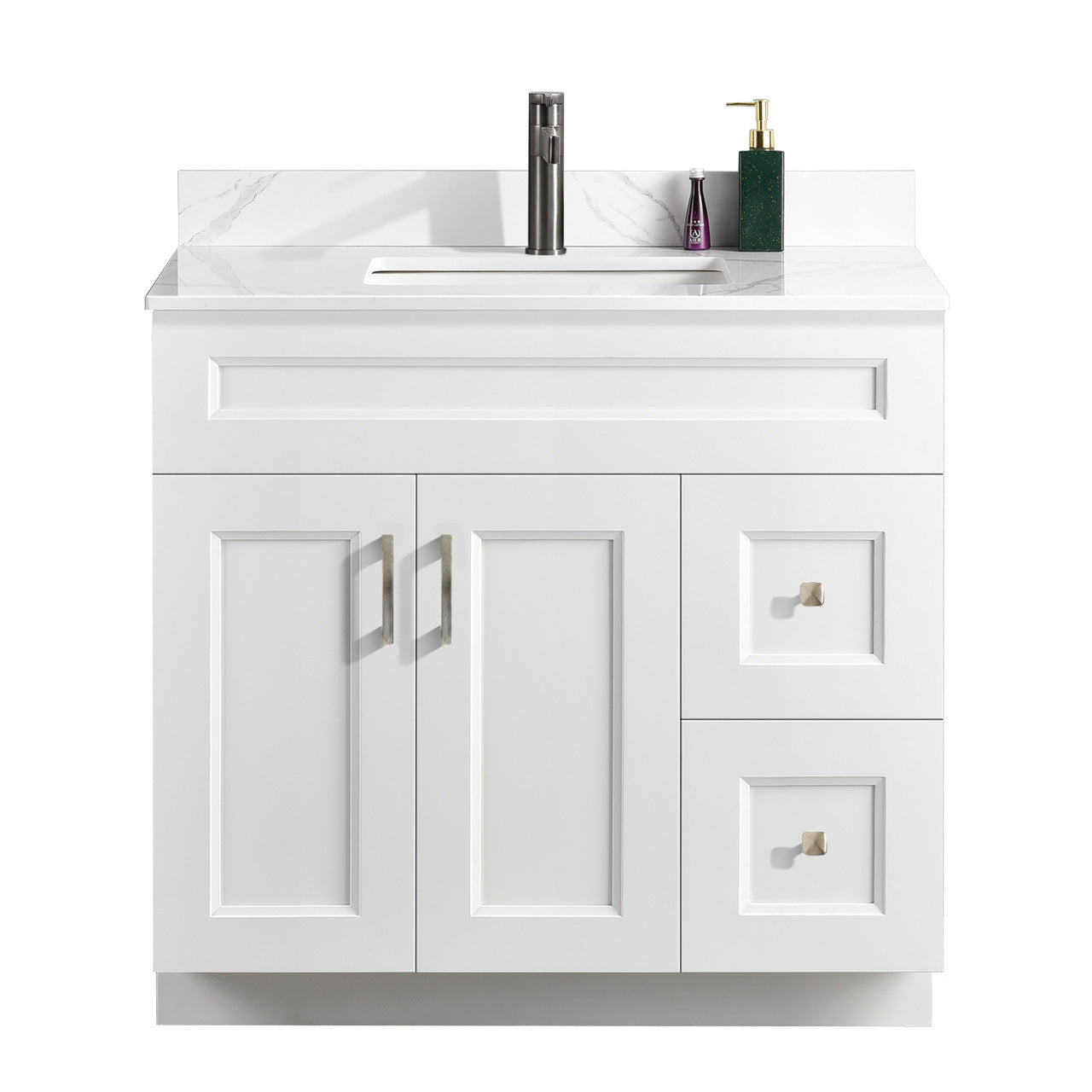 36″ Bathroom Vanity (Pinewood) Free Standing Bathroom Cabinet Left/Right