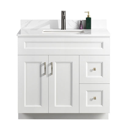 36″ Bathroom Vanity (Pinewood) Free Standing Bathroom Cabinet Left/Right