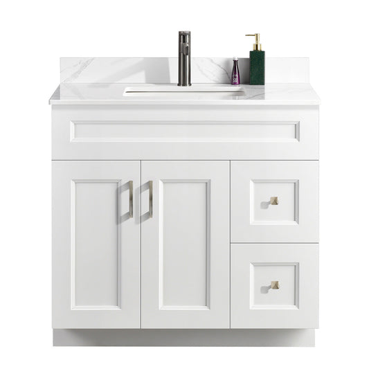 36″ Bathroom Vanity (Pinewood) Free Standing Bathroom Cabinet Left/Right