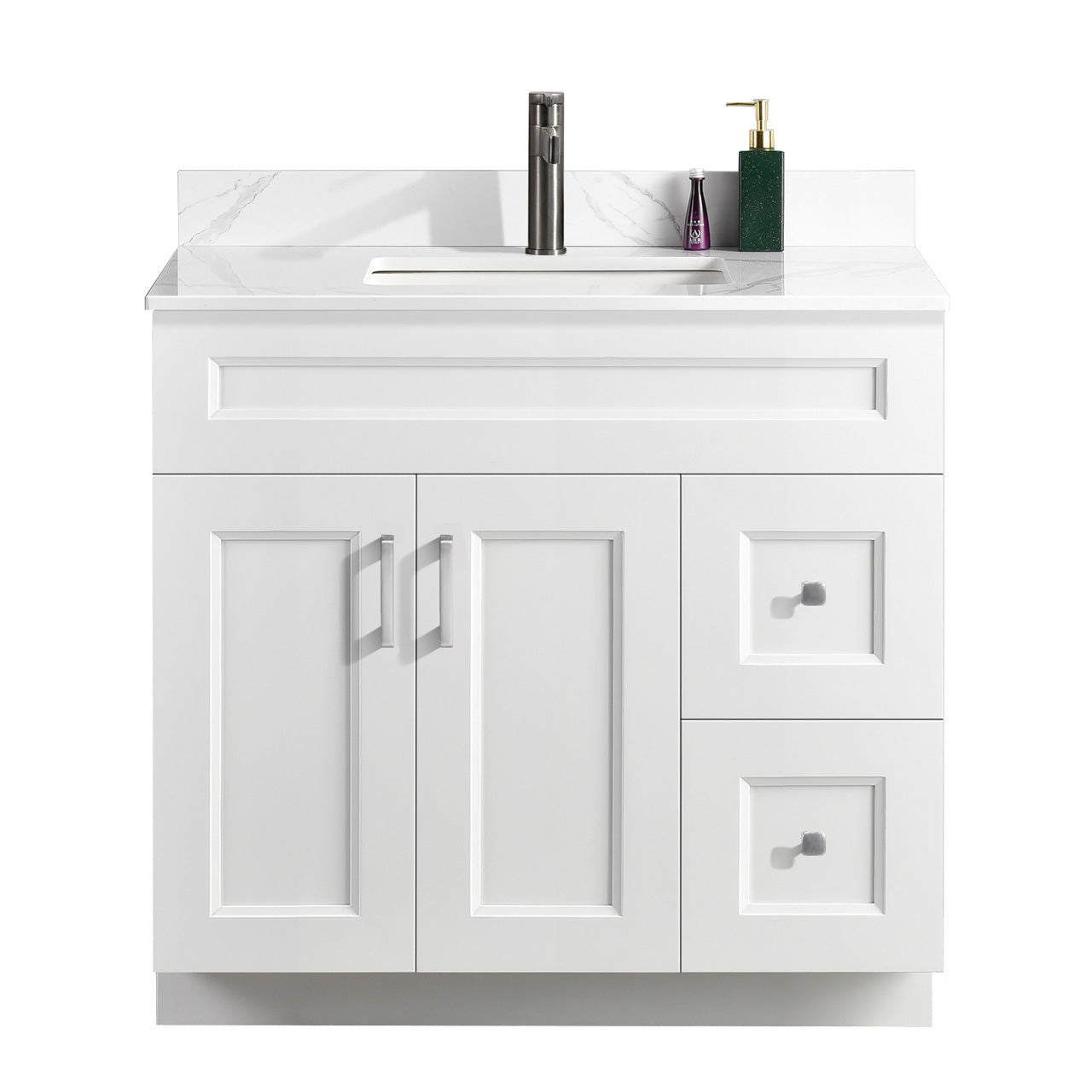 36″ Bathroom Vanity (Pinewood) Free Standing Bathroom Cabinet Left/Right