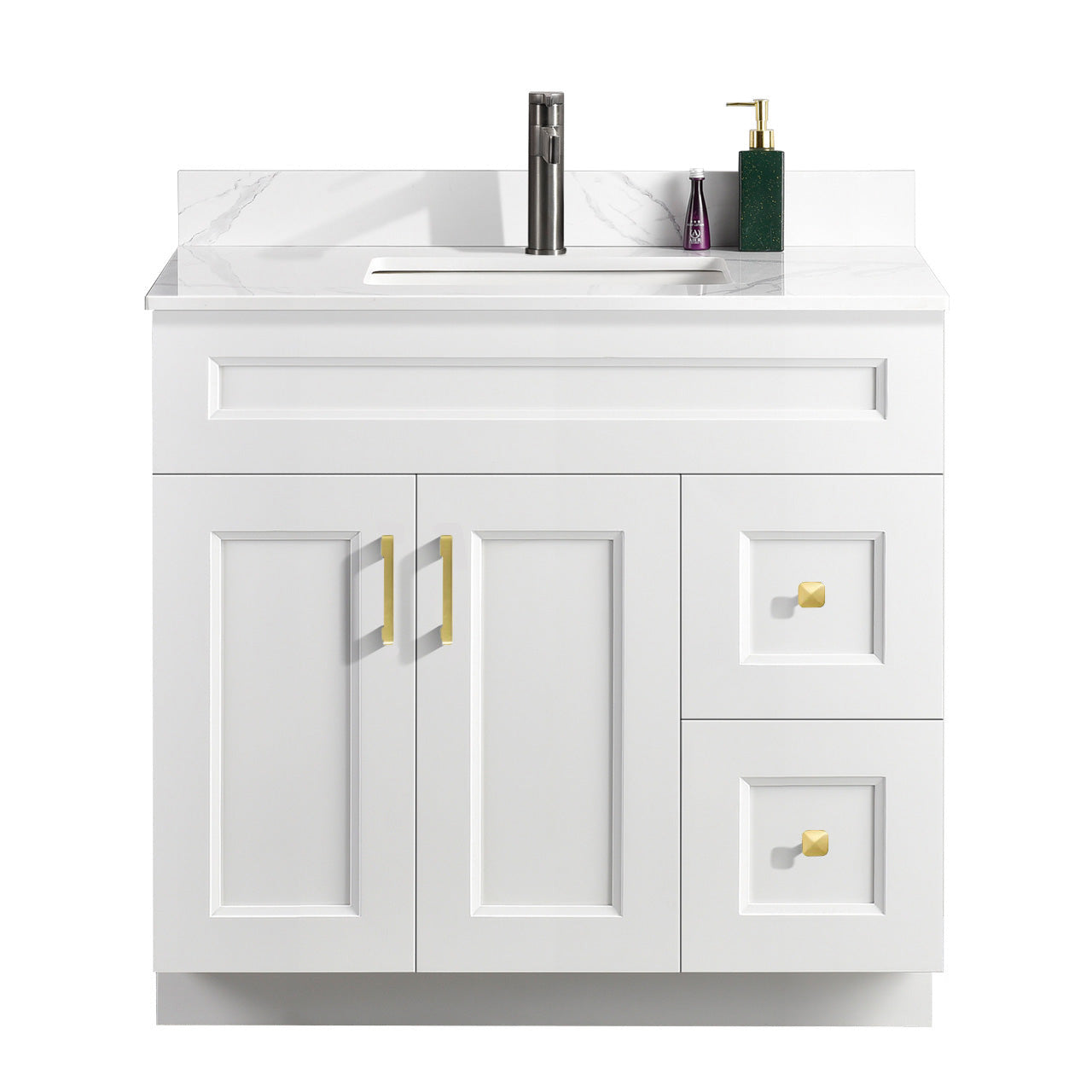 36″ Bathroom Vanity (Pinewood) Free Standing Bathroom Cabinet Left/Right