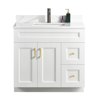 36″ Bathroom Vanity (Pinewood) Free Standing Bathroom Cabinet Left/Right