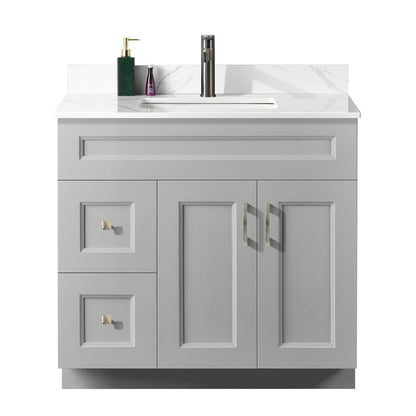 36″ Bathroom Vanity (Pinewood) Free Standing Bathroom Cabinet Left/Right