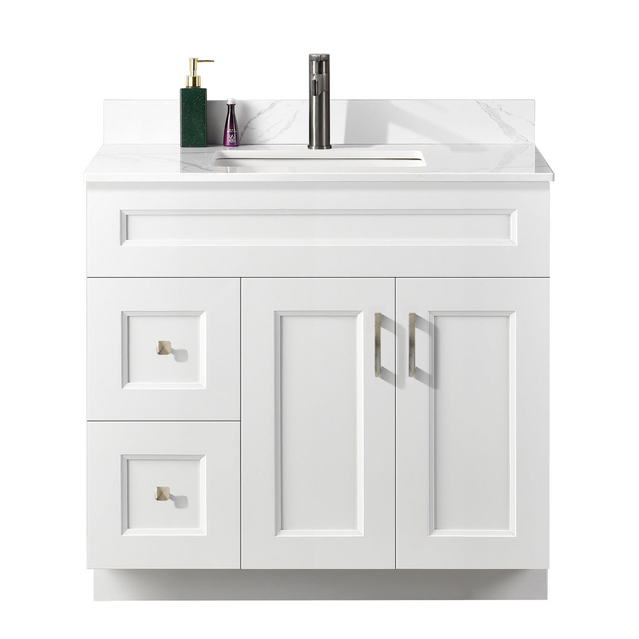 36″ Bathroom Vanity (Pinewood) Free Standing Bathroom Cabinet Left/Right