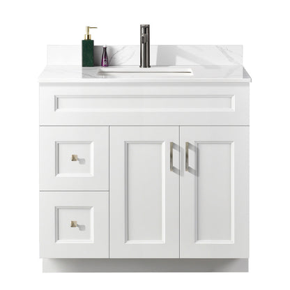 36″ Bathroom Vanity (Pinewood) Free Standing Bathroom Cabinet Left/Right
